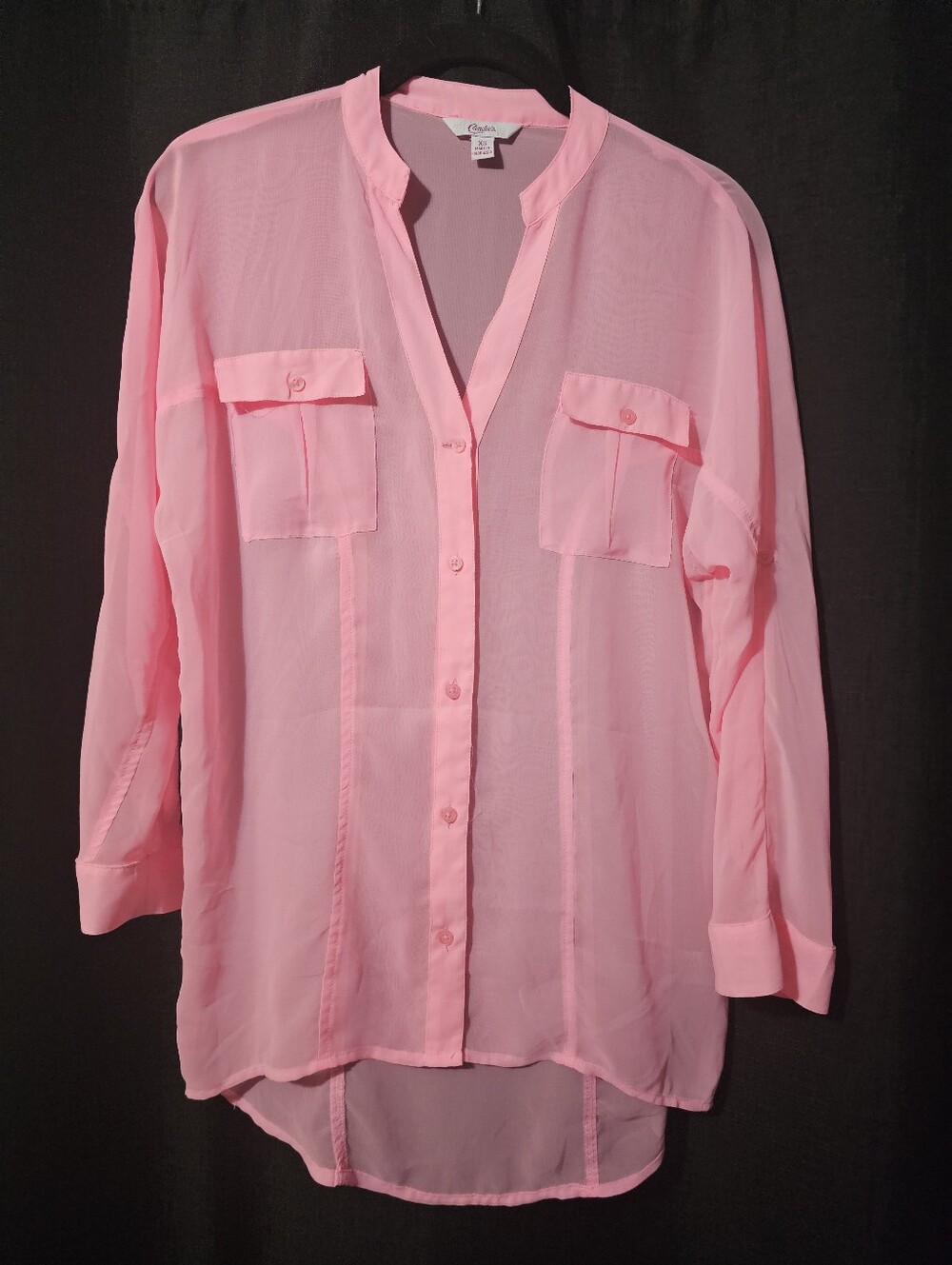 Candie's Pink Sheer Blouse Top XS